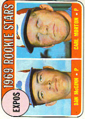 1969 Topps Baseball Cards      646     Rookie Stars-Dan McGinn RC-Carl Morton RC